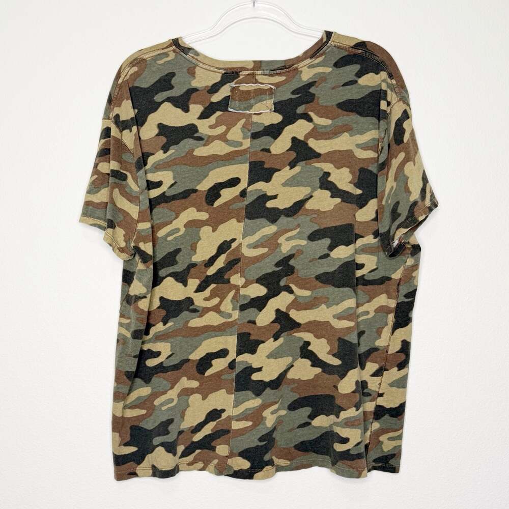 WE THE FREE FREE PEOPLE Nina Printed T-Shirt Short Sleeve Crewneck Camo Womens S - Picture 7 of 8